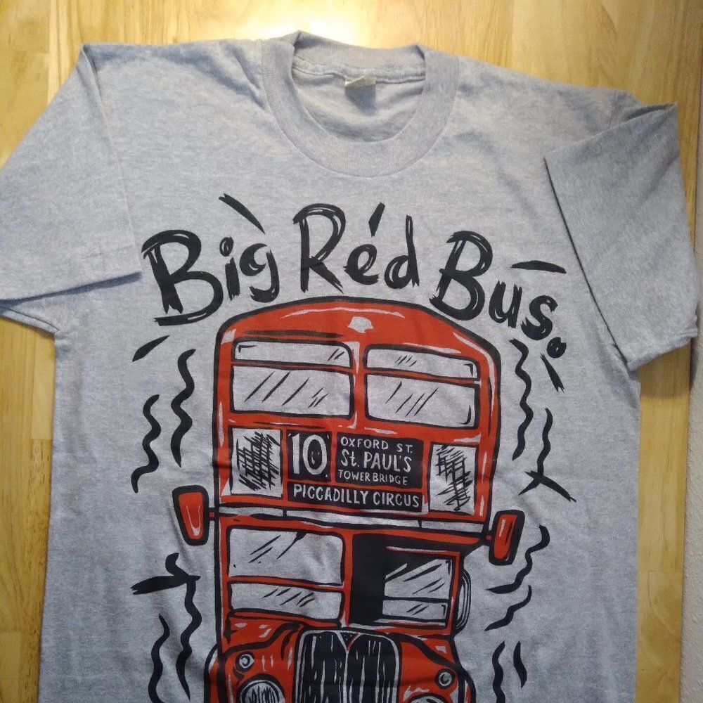 RARE Deadstock Vintage 80s Big Red Bus Piccadilly Circus London T-Shirt